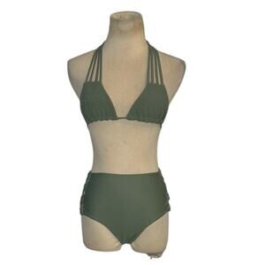 Tori Praver green bikini set top size Small bottom size X Small